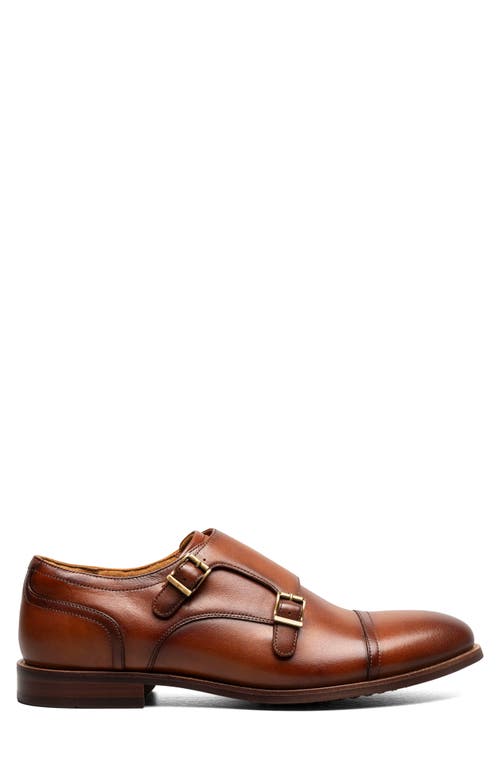 Florsheim Rucci Cap Toe Double Monk Strap Shoe In Cognac