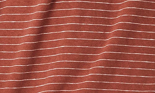 Shop Threads 4 Thought Stripe Short Sleeve Henley In Sandalwood/ecru