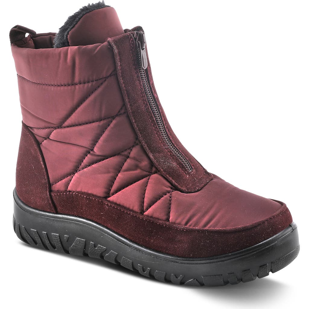 Flexus By Spring Step Lakeeffect Waterproof Faux Fur Lined Bootie In Burgundy
