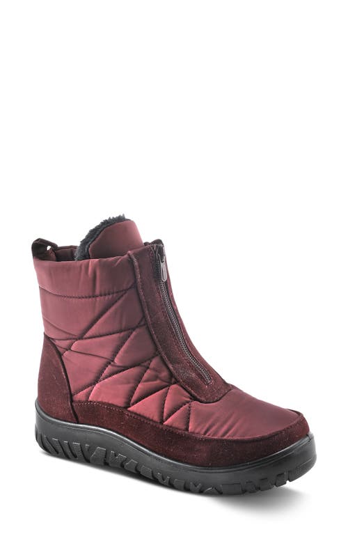 Flexus By Spring Step Lakeeffect Waterproof Faux Fur Lined Bootie In Burgundy