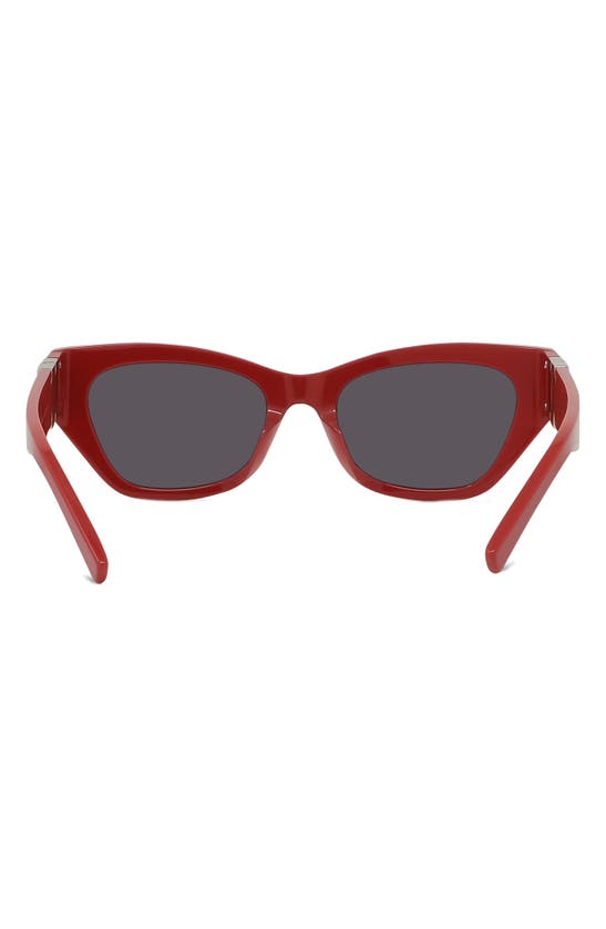 Shop Givenchy 4g 55mm Cat Eye Sunglasses In Shiny Red / Smoke