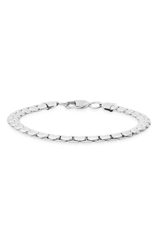 Hmy Jewelry Stainless Steel Flat Box Chain Bracelet In Metallic