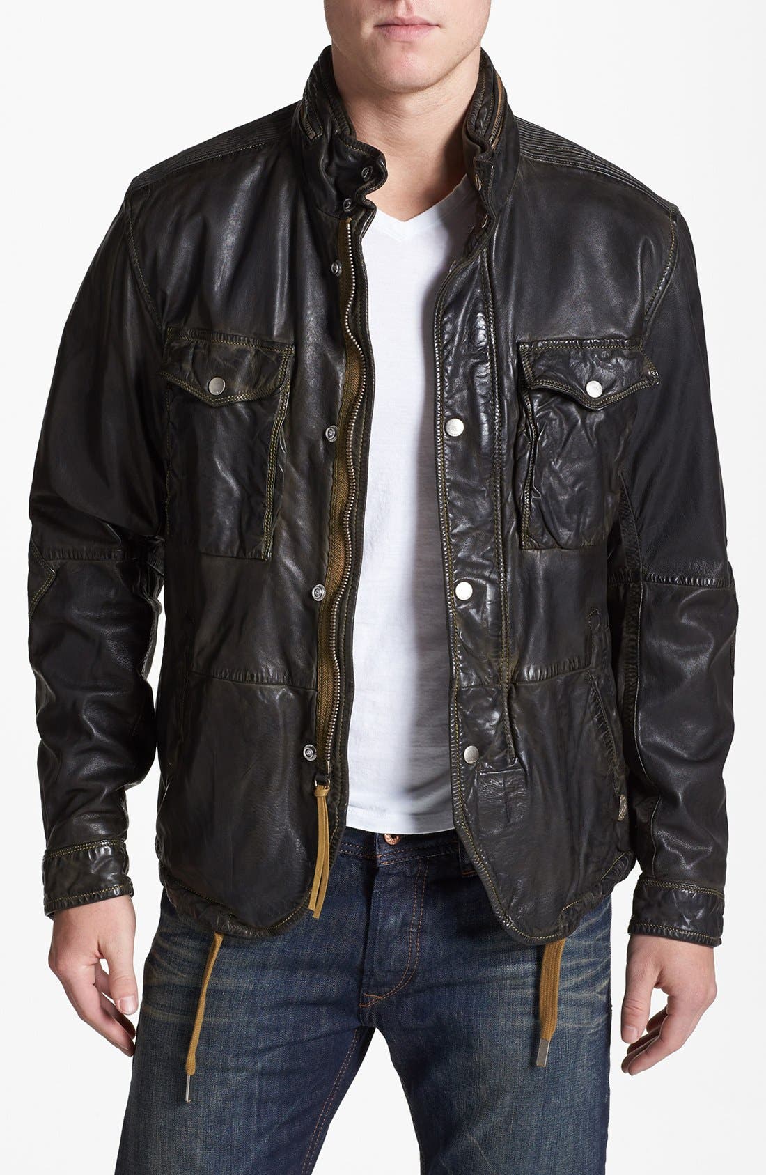 DIESEL® 'L Bhal' Leather Jacket Nordstrom