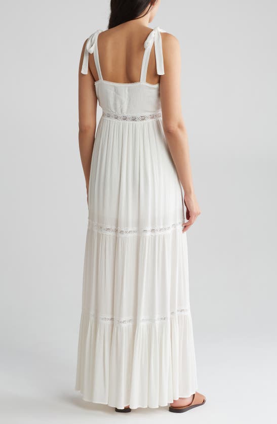 By Design Sicily Lace Tiered Maxi Dress In White