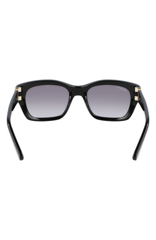 Ferragamo 53mm Rectangular Sunglasses In Black/grey