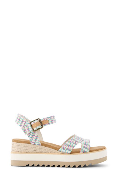 Shop Toms Louisa Platform Wedge Sandal In White Multi