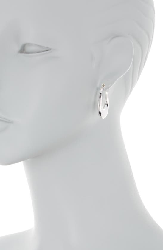 Shop Argento Vivo Sterling Silver Puffy Oval Hoop Earrings In Silver