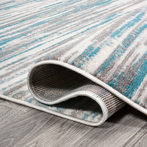 Jonathan Y Speer Abstract Linear Stripe Area Rug In Gray/blue