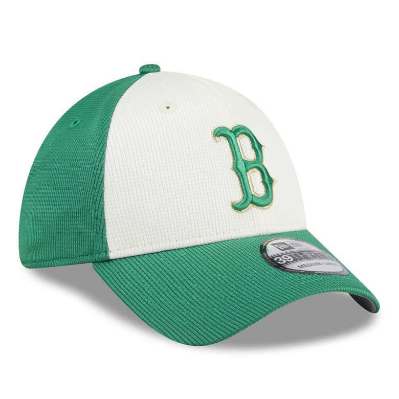 Shop New Era White/green Boston Red Sox 2024 St. Patrick's Day 39thirty Flex Fit Hat