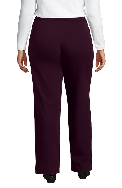 Shop Lands' End Plus Size Starfish Mid Rise Straight Leg Pants In Midnight Plum