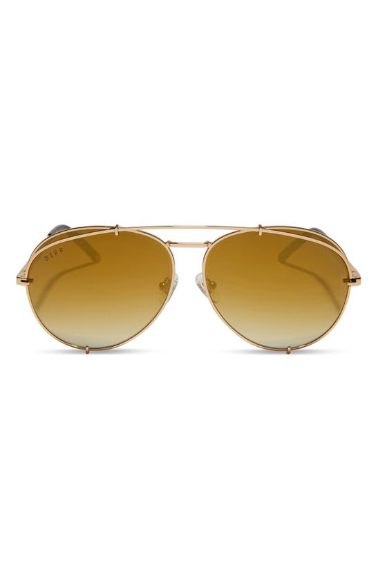 Diff James 66mm Aviator Sunglasses In Gold