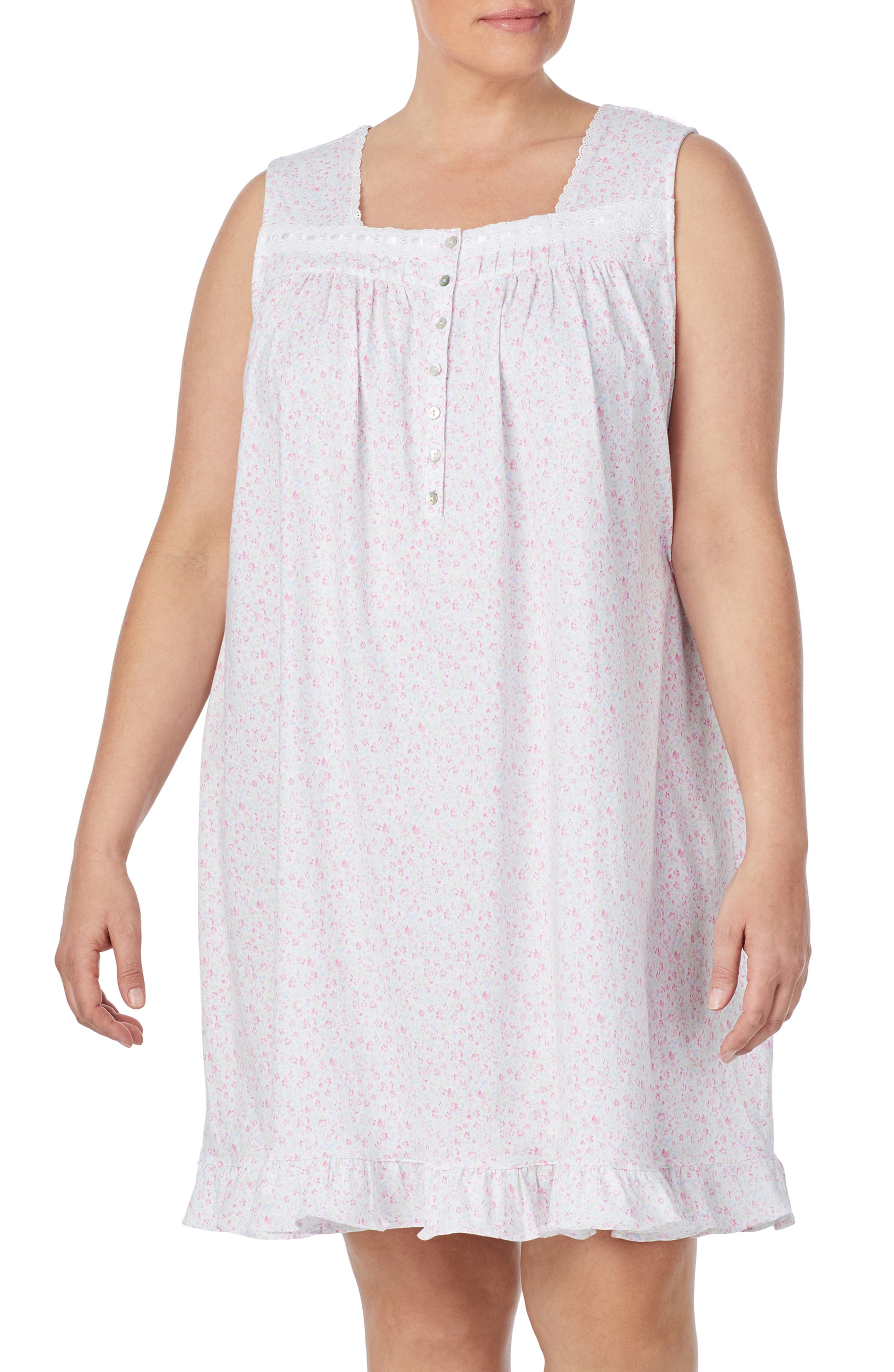 Plus Size Eileen West Short Nightgown, White