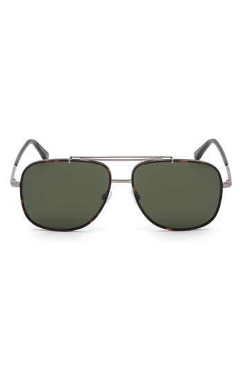 Tom Ford Benton 58mm Geometric Sunglasses In Green