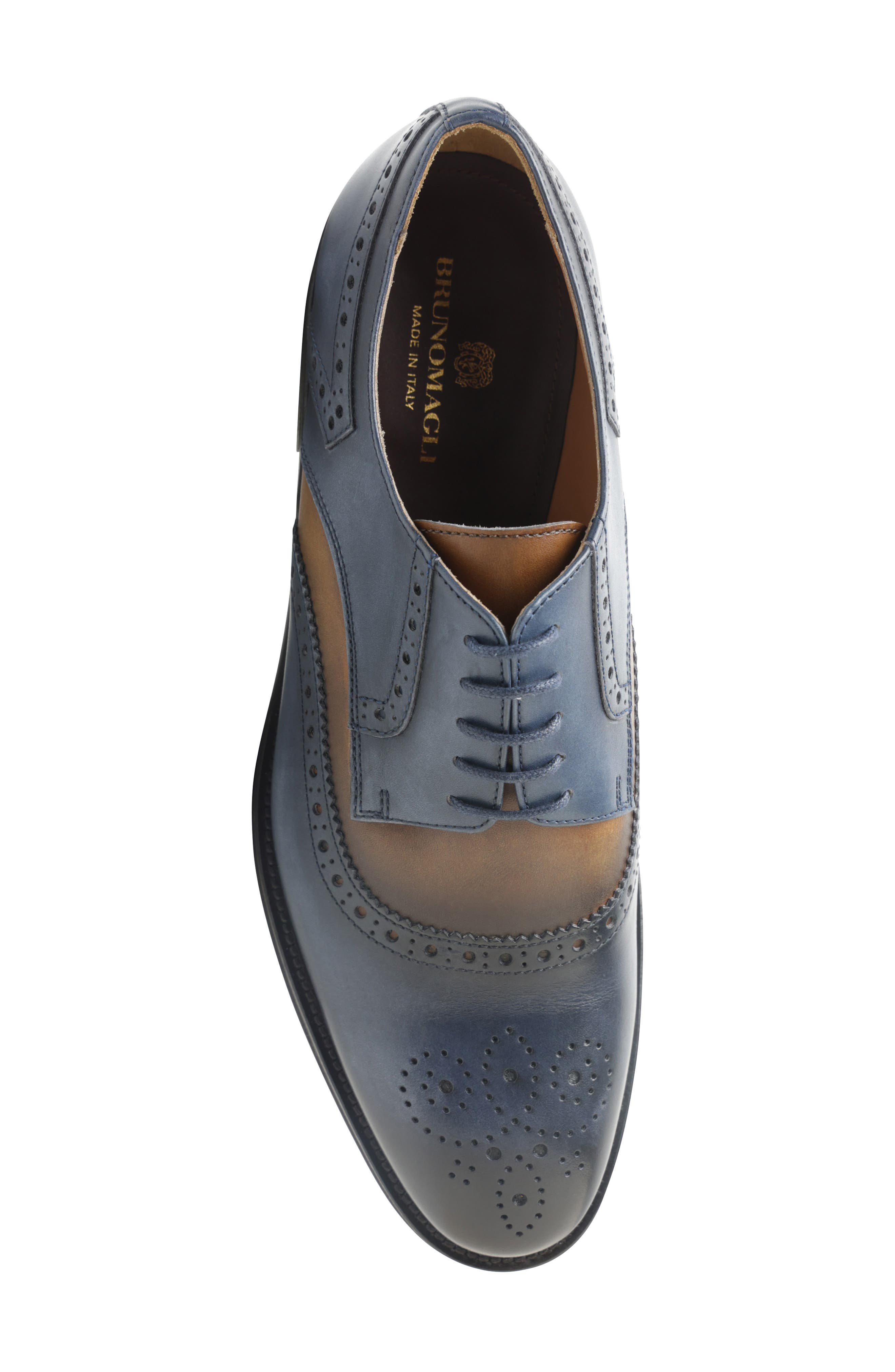 Bruno Magli Men's Atillio Oxford in Blue/Cognac