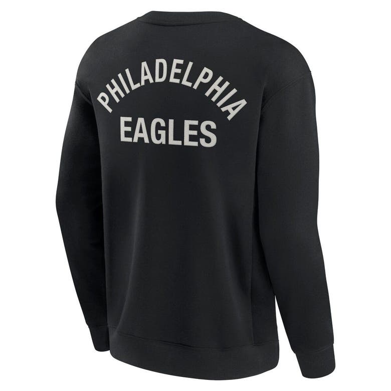 Shop Fanatics Signature Unisex  Black Philadelphia Eagles Super Soft Pullover Crew Sweatshirt