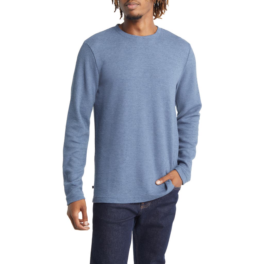 Travismathew Cloud Waffle Crewneck Tee In Vintage Indigo