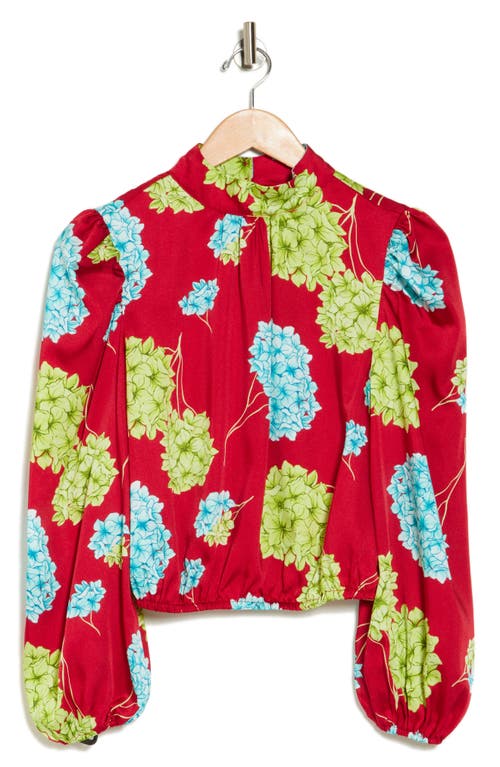 Love By Design Seraphine Long Sleeve Mock Neck Top In Tossed Hydrangea