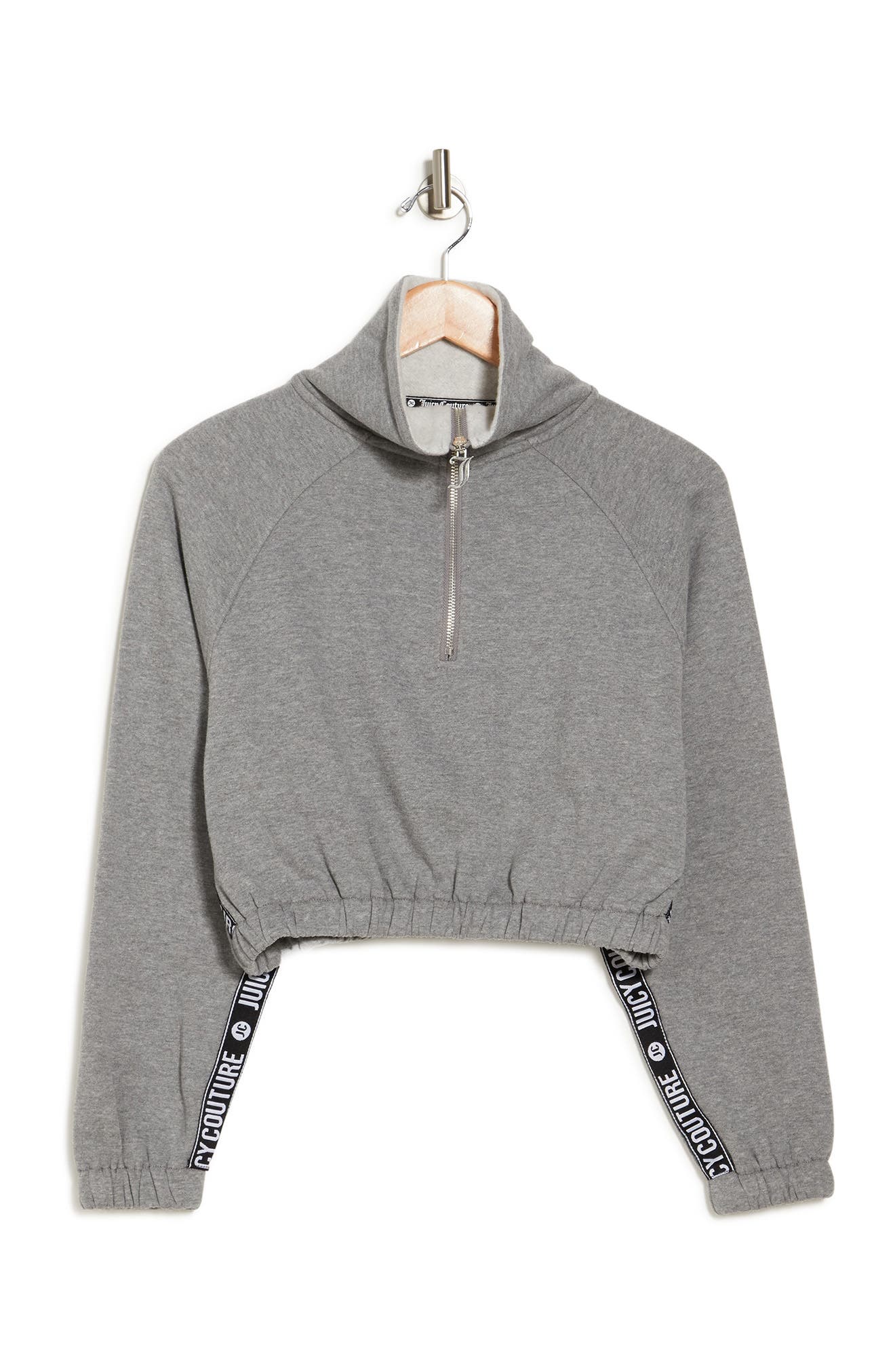 Juicy Couture Contrast Branded Stripe Sweatshirt In Greypowder
