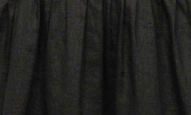 Shop Staud Lauretta Pleated Waist Linen Maxi Dress In Black