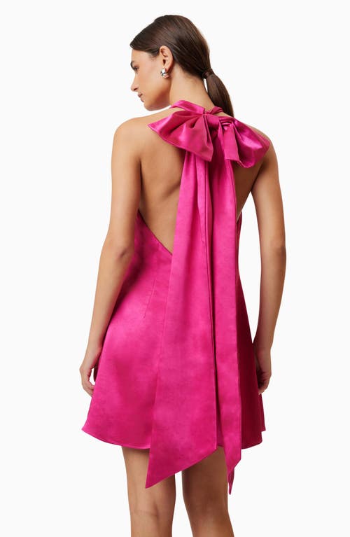 Shop Elliatt Aria Bow Back Halter Minidress In Fuchsia