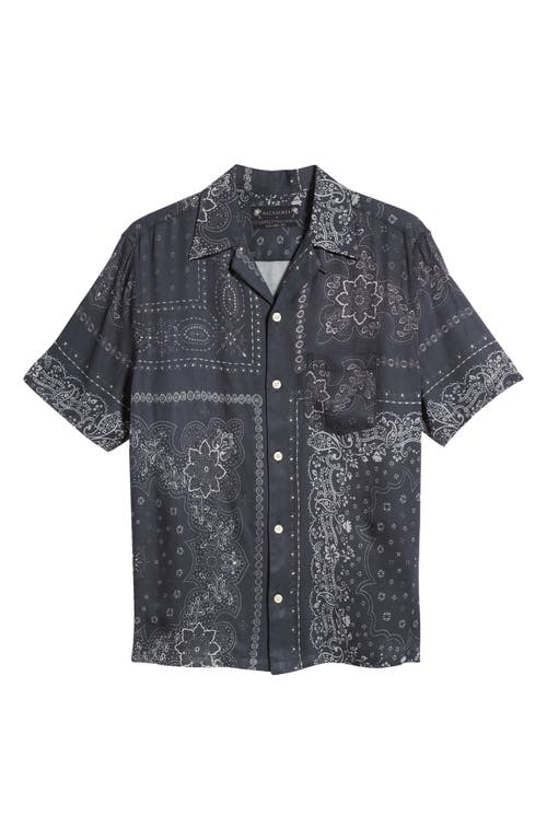 Shop Allsaints Jalisco Bandana Print Camp Shirt In Black