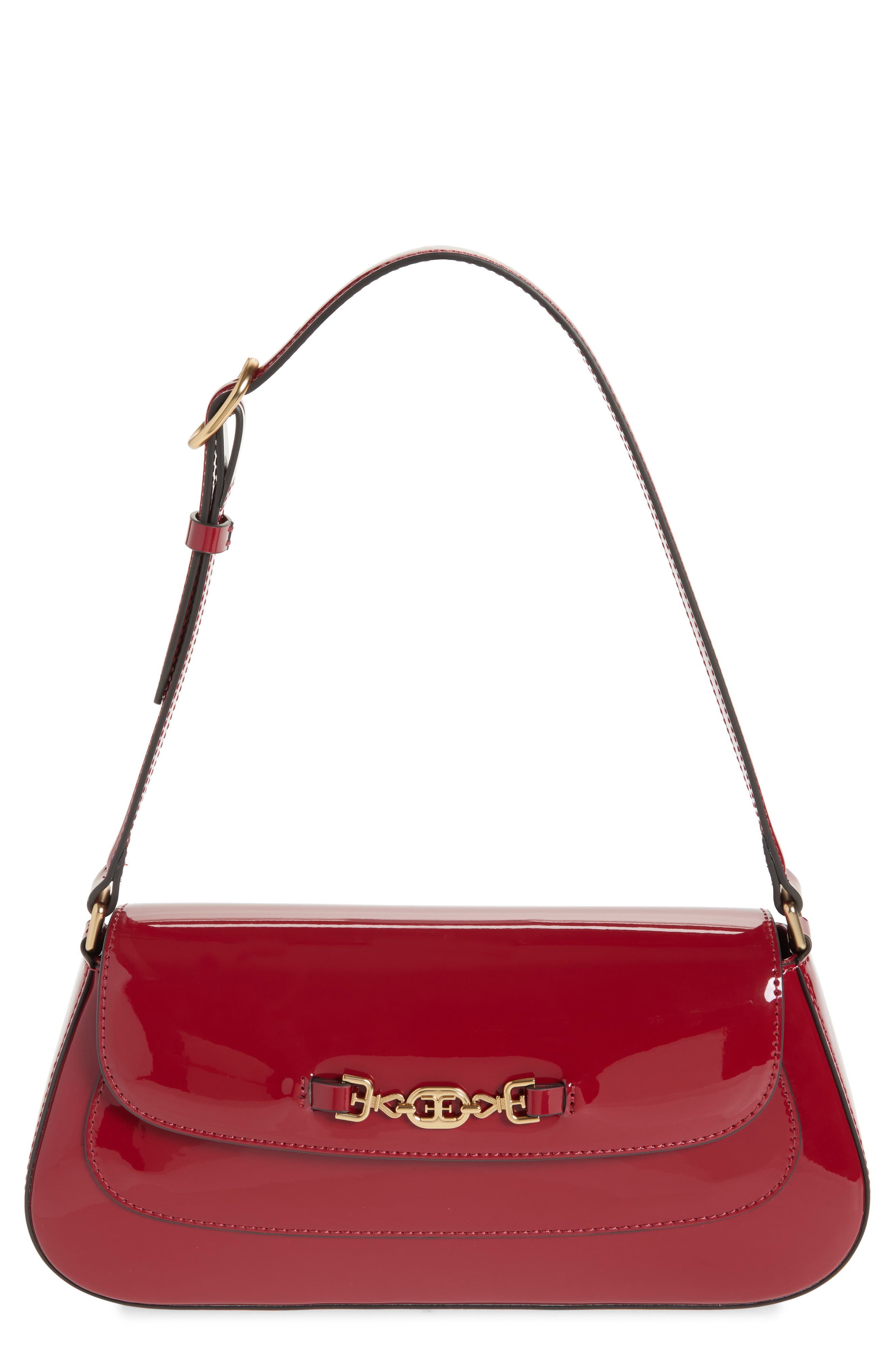 Sam Edelman Medium Loraine Faux Leather Shoulder Bag in Lipstick Red 