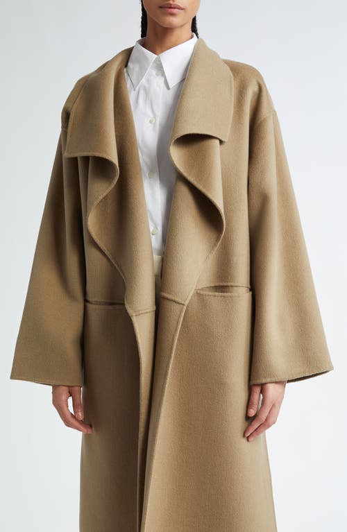 Shop Totême Toteme Oversize Signature Two-tone Wool & Cashmere Coat In Truffle