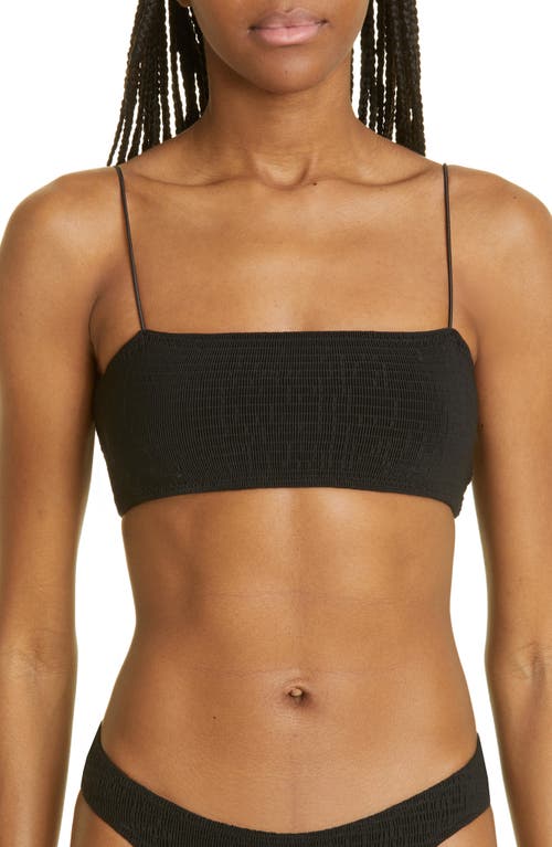 TOTEME Smocked Bikini Top in Black at Nordstrom, Size X-Small