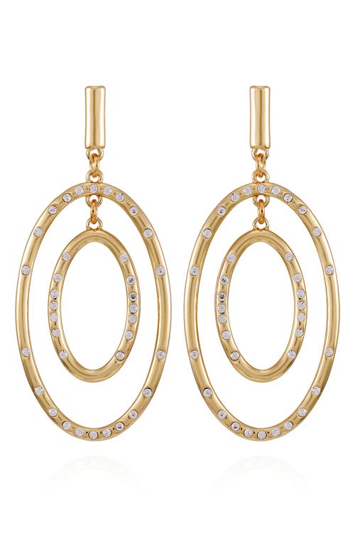 Vince Camuto Pavé Crystal Oval Drop Earrings In Gold Tone