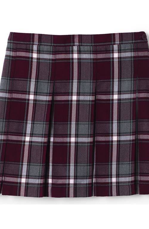 LANDS' END LANDS' END SCHOOL UNIFORM GIRLS PLAID BOX PLEAT SKIRT TOP OF THE KNEE