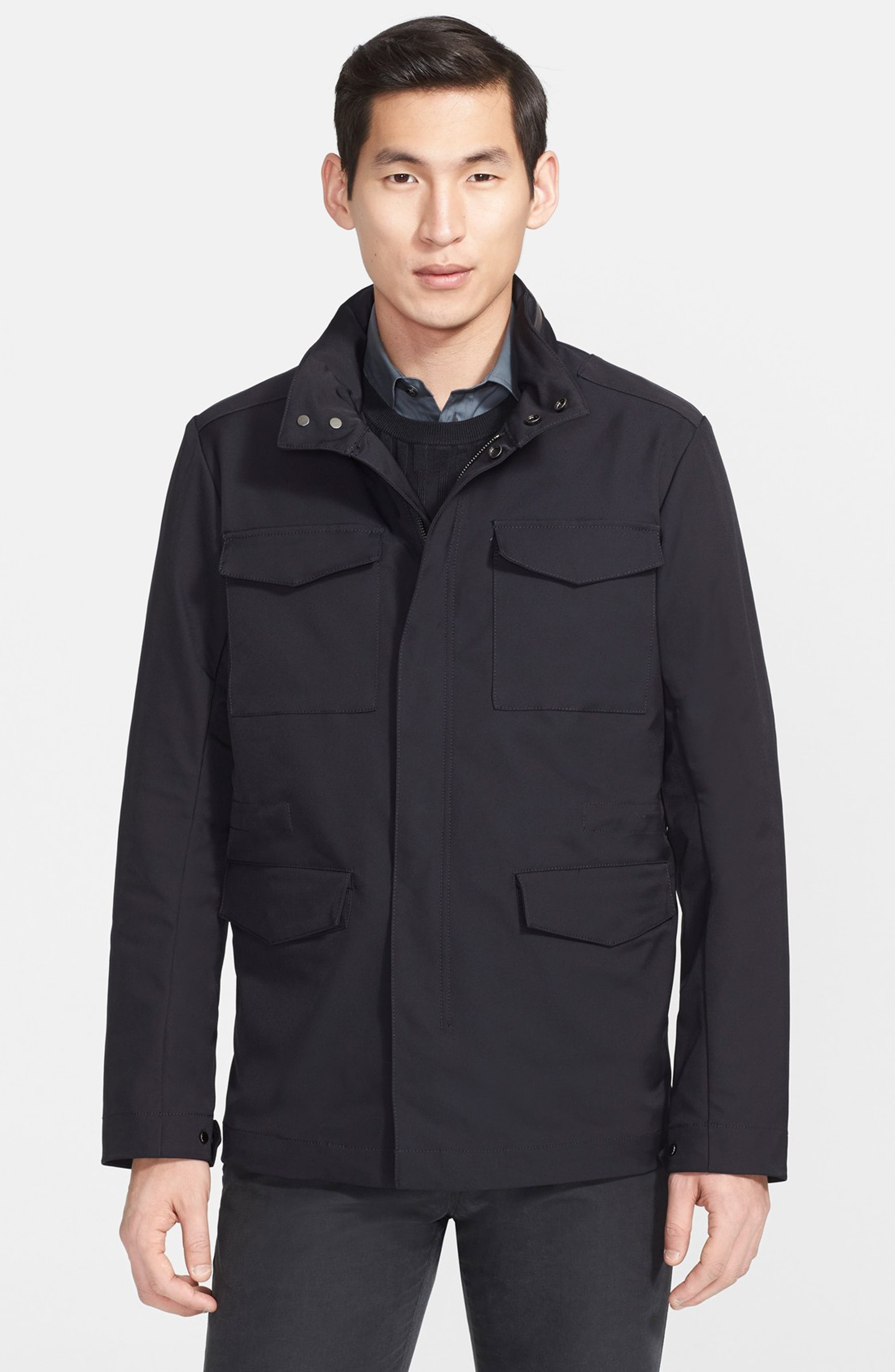 Armani Collezioni Packable Field Jacket with Stowaway Hood | Nordstrom