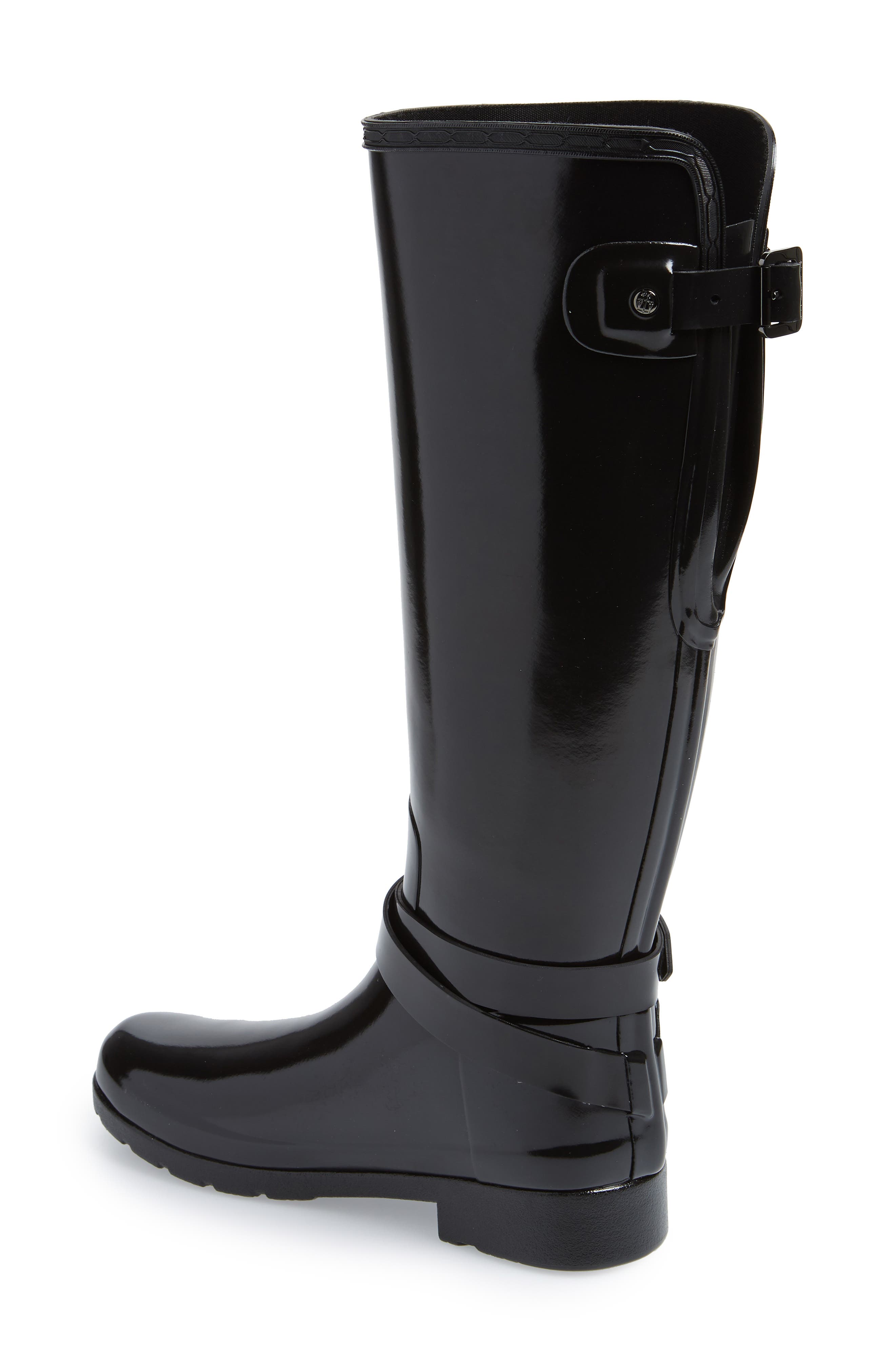refined adjustable back knee high waterproof rain boot