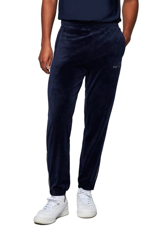 Gallone Stretch Velour Track Pants in Maritime Blue