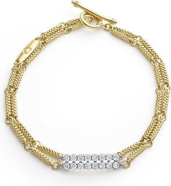 14KT Yellow Gold Diamond Toggle Bracelet