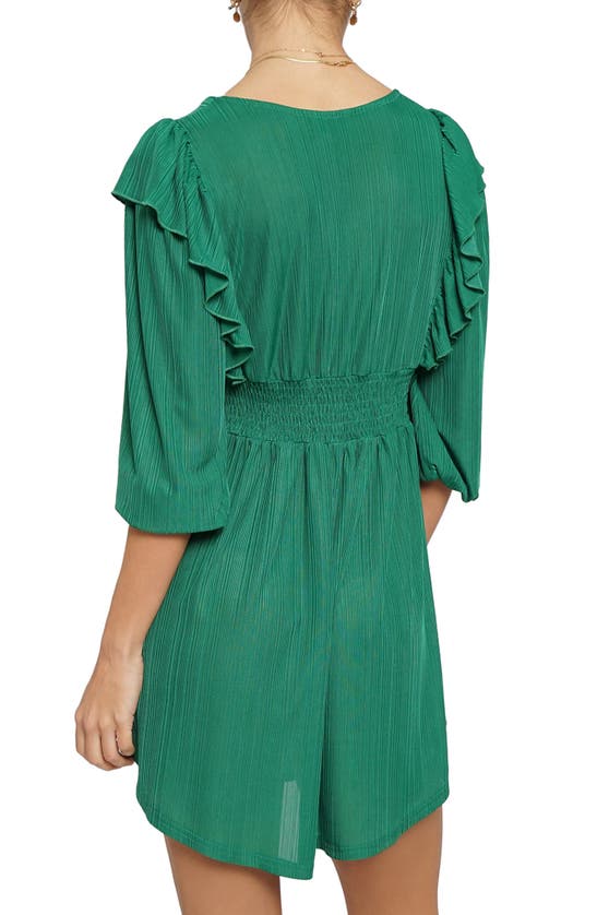 Shop Know One Cares Ruffled Fit & Flare Dress In Green