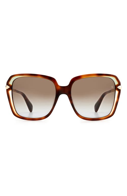 57mm Square Sunglasses in Havana /Brown Gradient