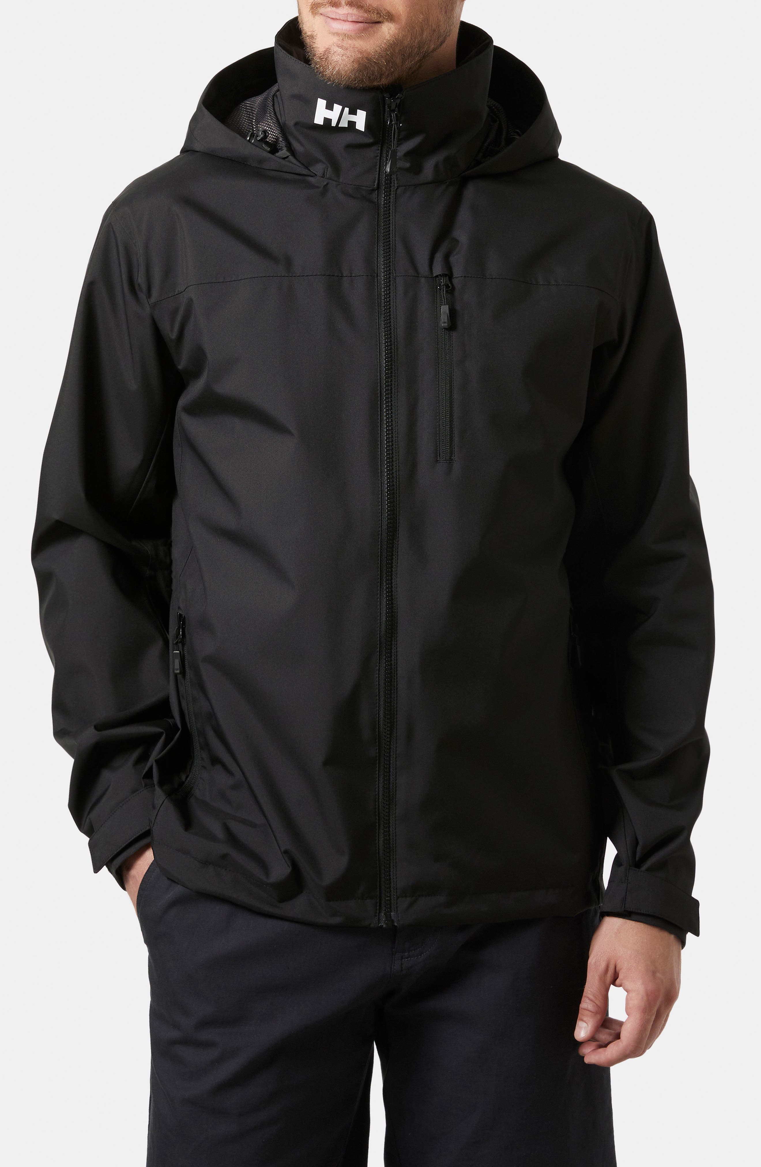 Helly Hansen Crew 2.0 Waterproof Hooded Sailing Jacket in Black 