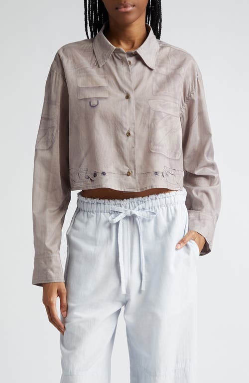 Acne Studios Cotton Voile Crop Cargo Shirt In Light Brown