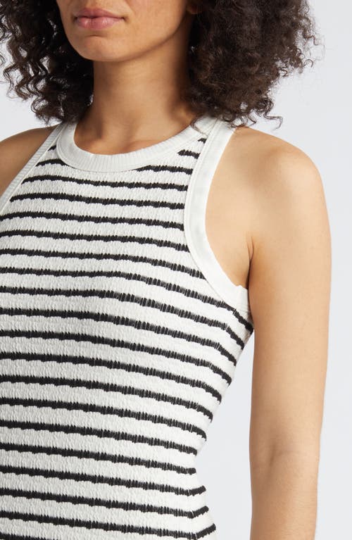 Shop Loveappella Stripe Midi Tank Dress In Black/natural