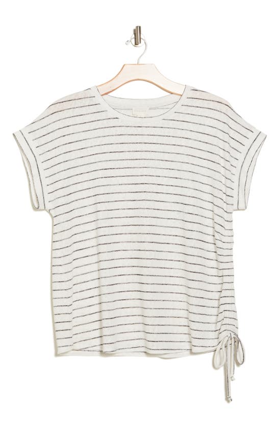Shop Caslon ® Ruched T-shirt In Black- White Stripe