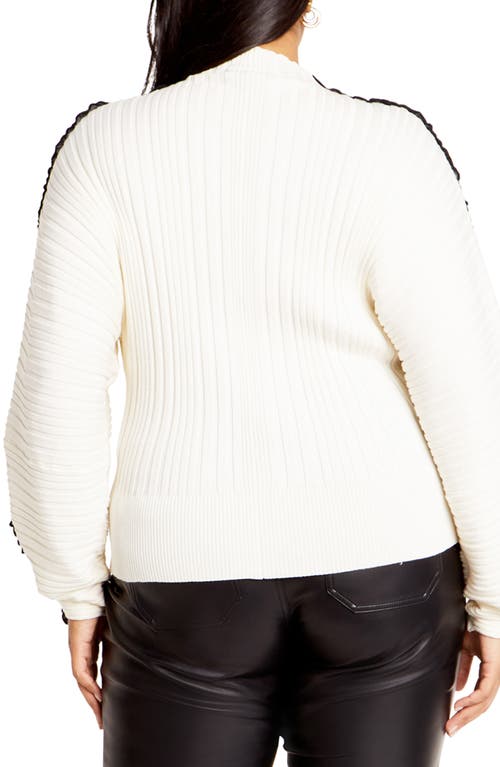 City Chic Miranda Sweater In Ivory