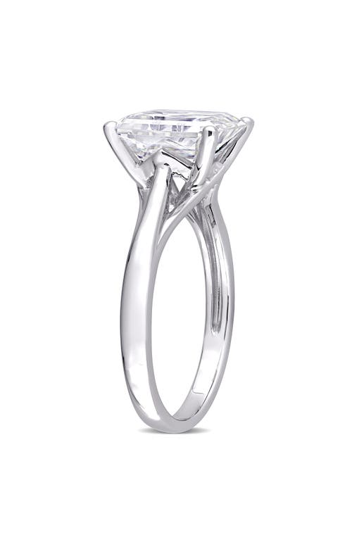 Delmar Emerald Cut Lab-created Moissanite Ring In White