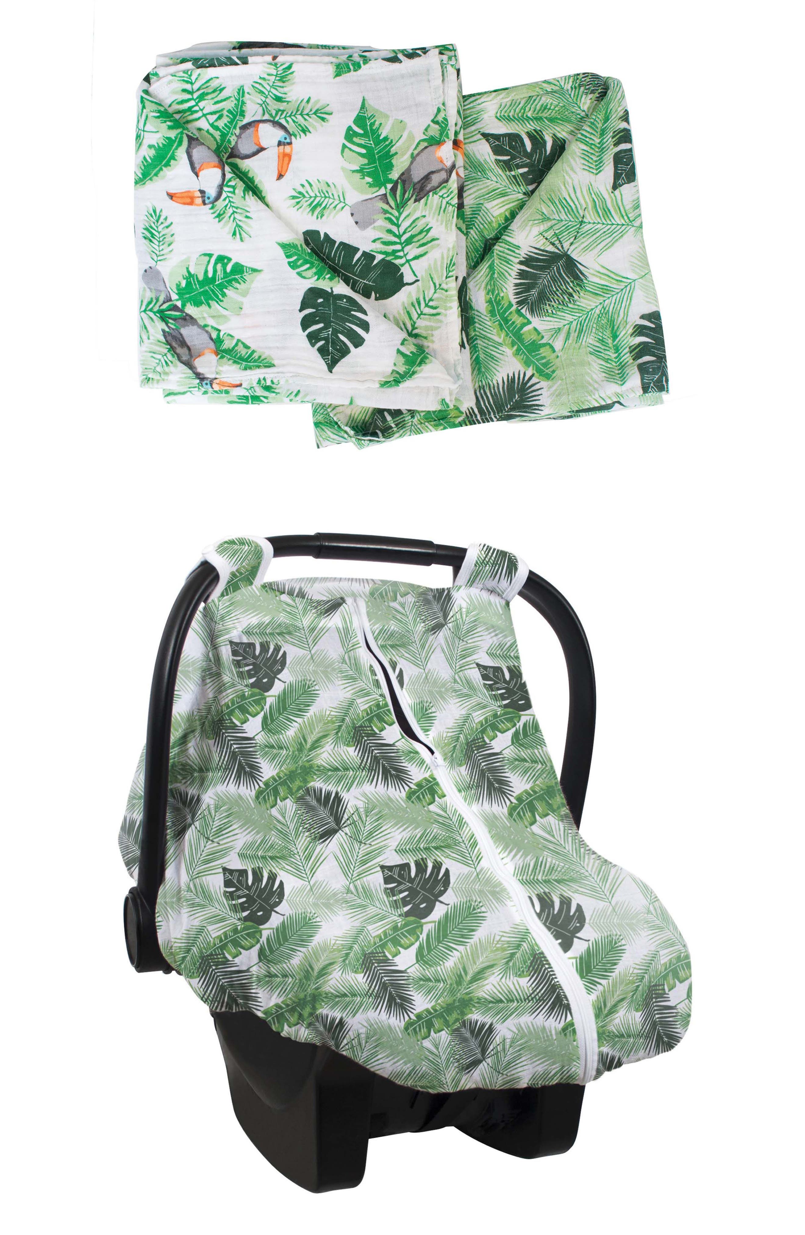 Bébé au Lait Cotton Muslin Car Seat Cover & Swaddles Set Nordstrom