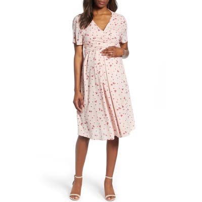 Isabella Oliver Lullah Floral Maternity Dress, (fits like 4 US) - Pink