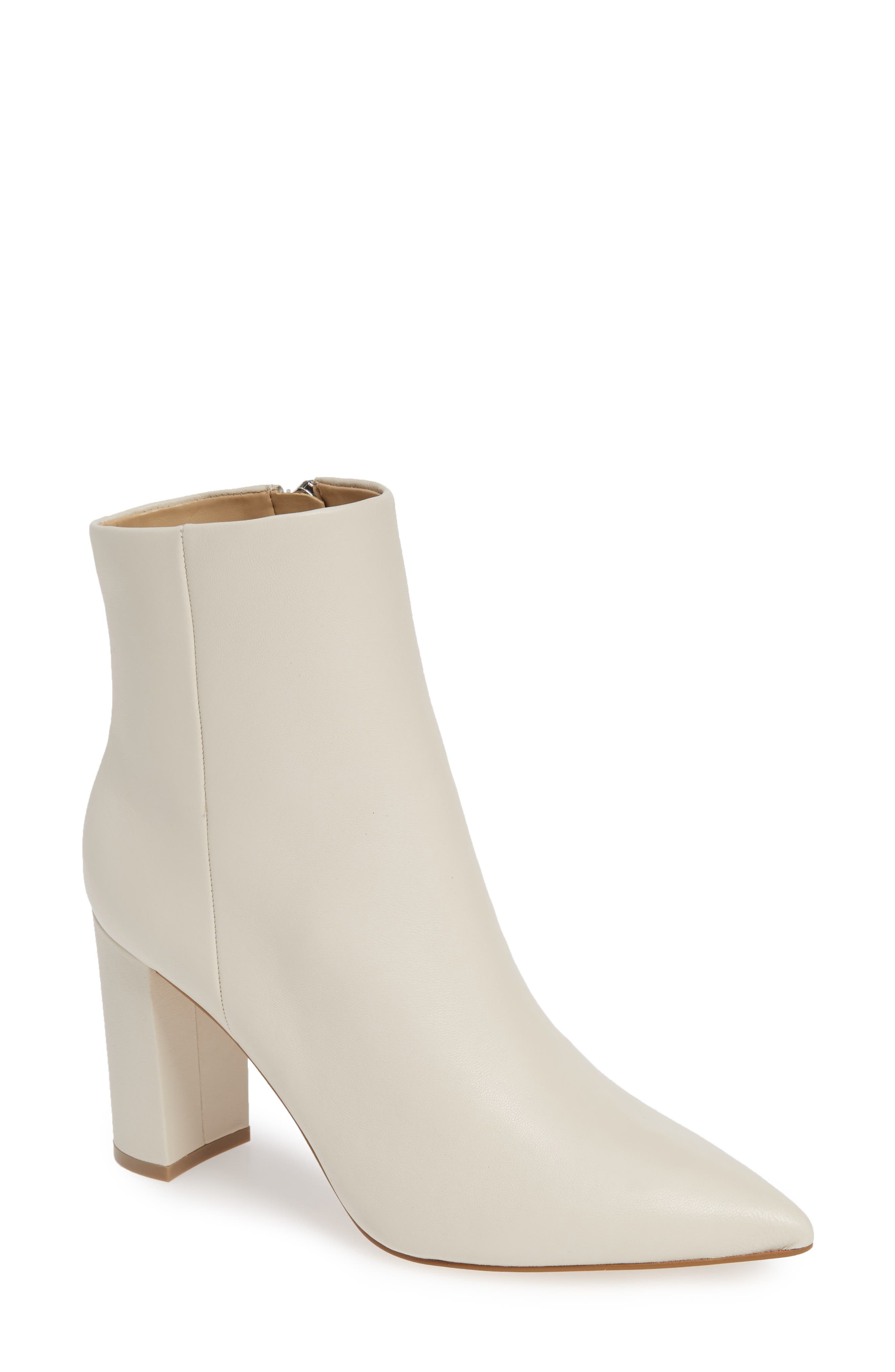 womens white heeled boots