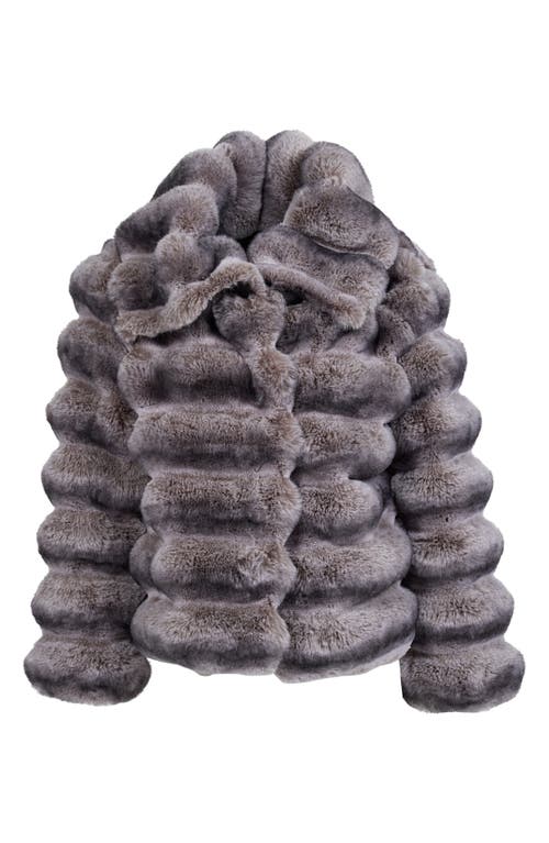 Shop Donna Salyers Fabulous-furs Donna Salyers Fabulous Furs Carmella Shawl Collar Faux Fur Coat In Grey