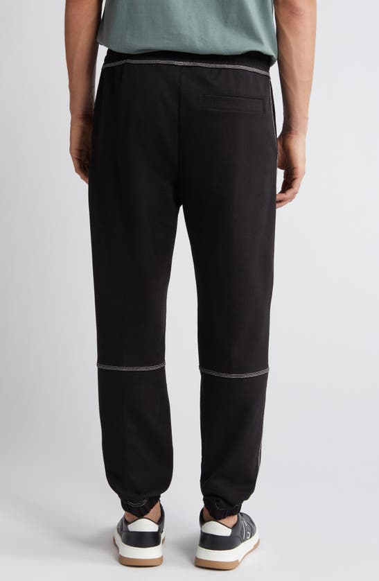 Shop Hugo Boss Hugo Dirabelo Embroidered Logo Drawstring Pants In Black