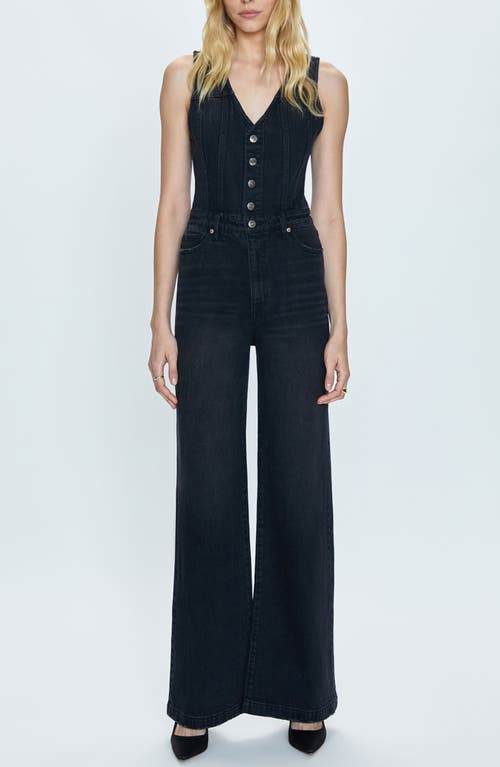 Shop Pistola Aria Wide Leg Denim Jumpsuit In Mulholland