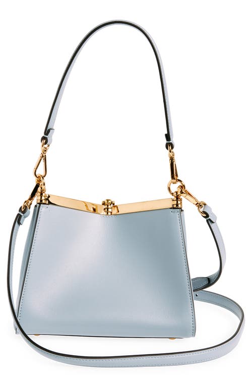 Shop Etro Small Vela Leather Shoulder Bag In Celeste