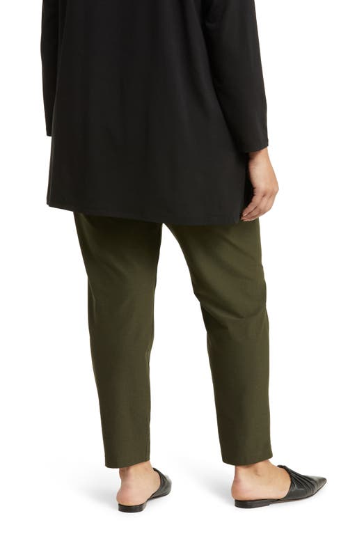 Eileen Fisher Slim Knit Ankle Pants In Woodland